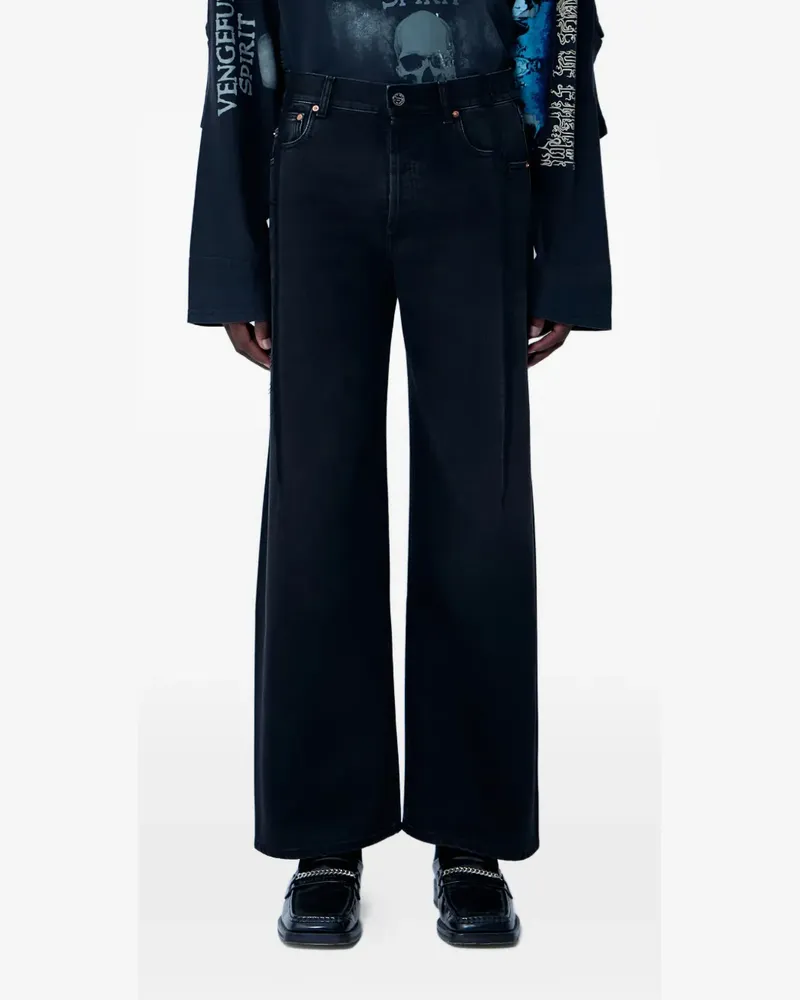 VETEMENTS five-pocket distressed-finish jeans - Schwarz Schwarz