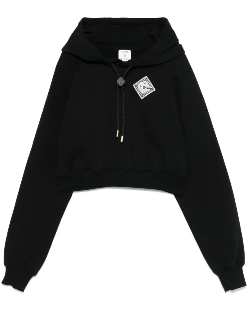 Casablanca Paris Verzierter Cropped-Hoodie - Schwarz Schwarz