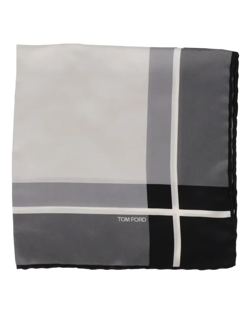 Tom Ford colour-block pocket square - Grau Grau