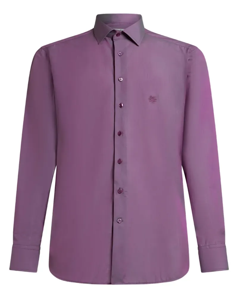 Etro Hemd mit Logo-Stickerei - Violett Violett