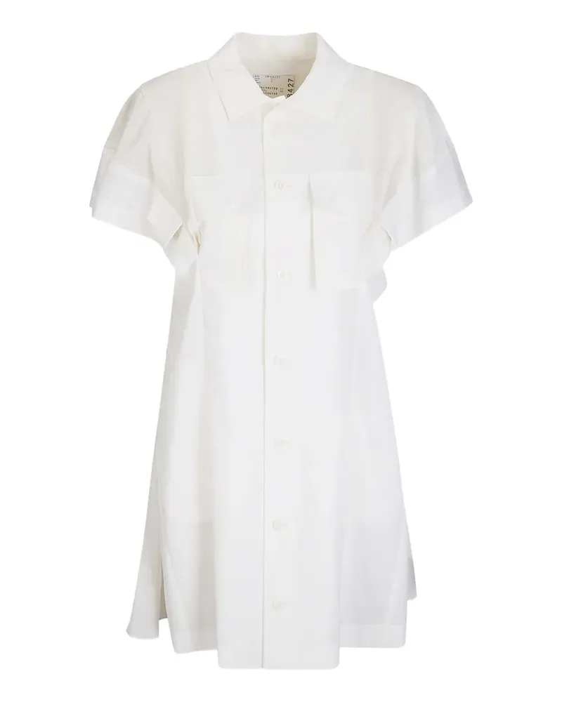 Sacai button flap-pocket wool midi dress - Weiß Weiß