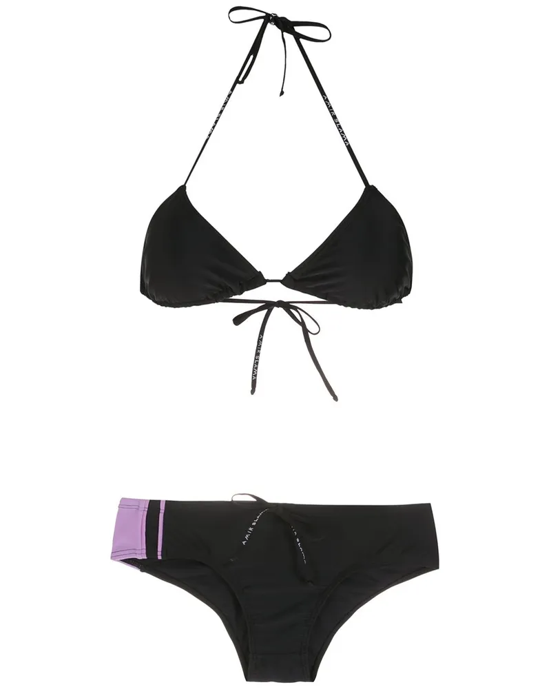 Amir Slama Bikini mit Cut-Outs - Schwarz Schwarz