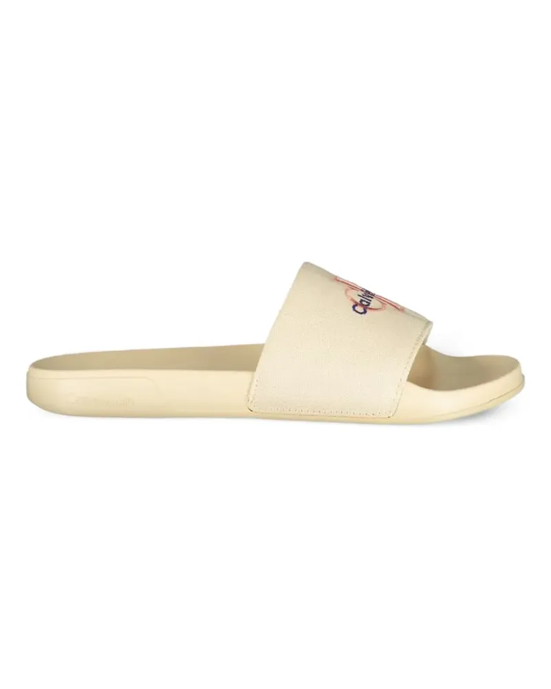 Calvin Klein Pantoletten mit Logo-Stickerei - Nude Nude