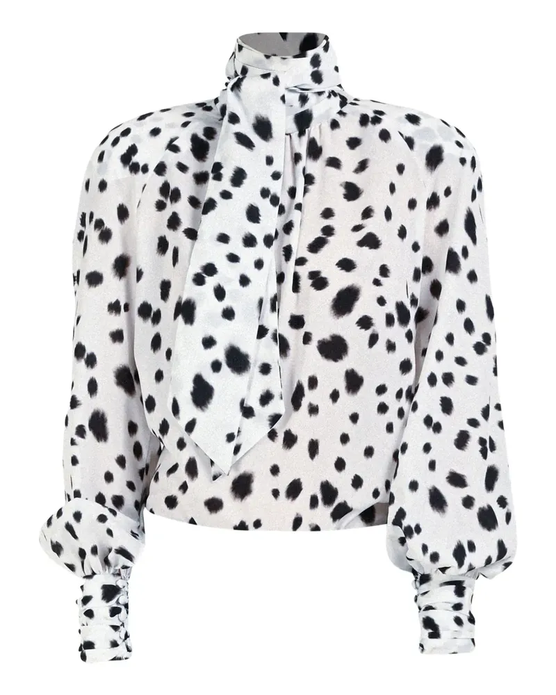Rowen Rose dalmatian-pattern blouse - Weiß Weiß