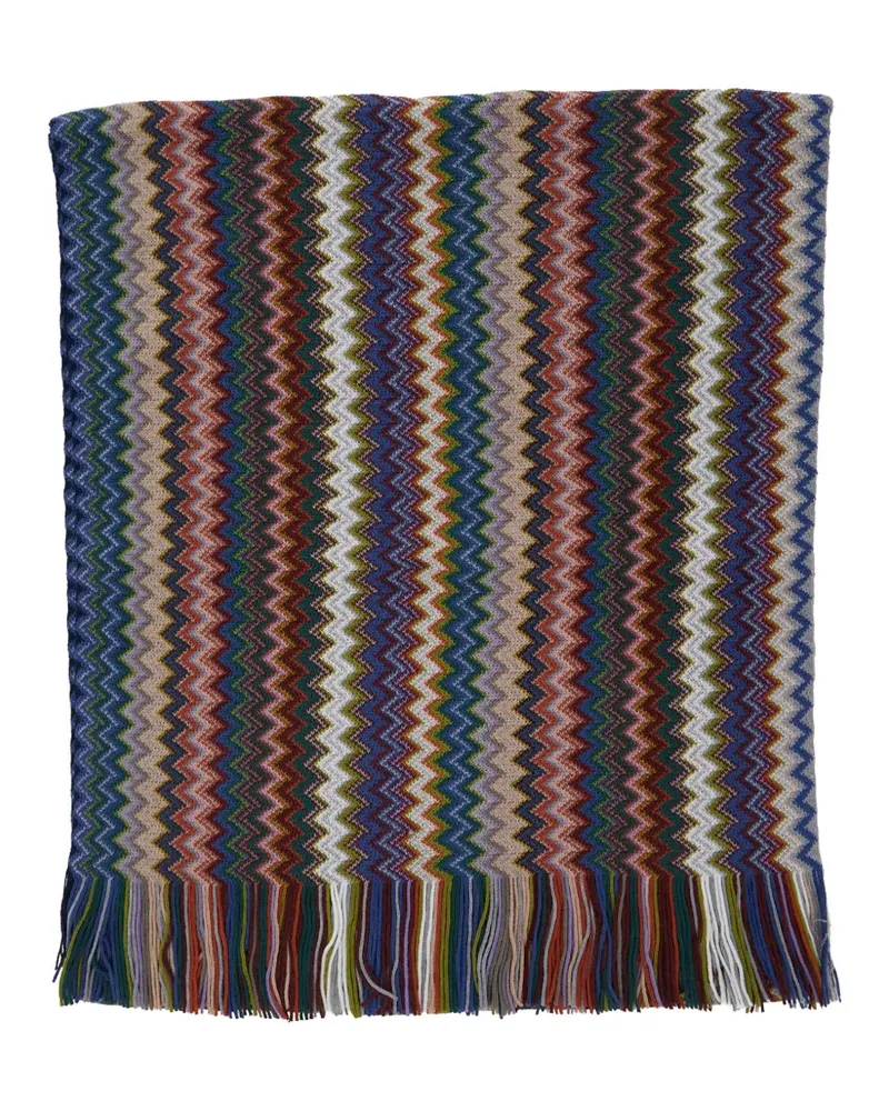 Missoni zig-zag fringed scarf - Nude Nude