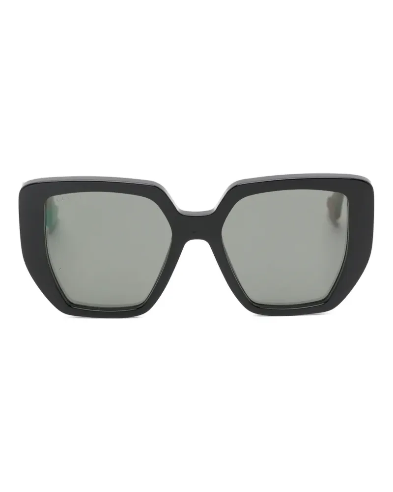 Gucci Sonnenbrille mit Logo - Schwarz Schwarz