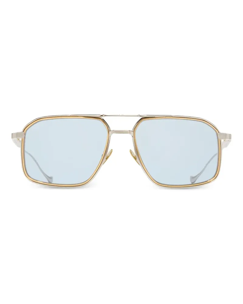 Cutler and Gross 1971 Sonnenbrille mit geometrischem Gestell - Gold Gold