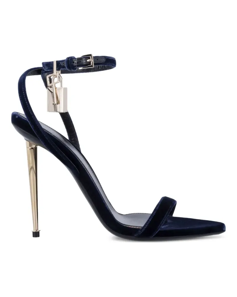 Tom Ford Spitze Sandalen aus Samt mit Schloss - Blau Blau