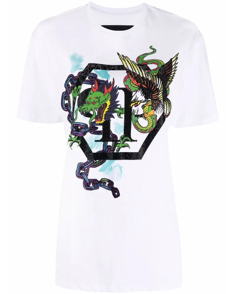Philipp Plein T-Shirt mit grafischem Print - Weiß Weiß