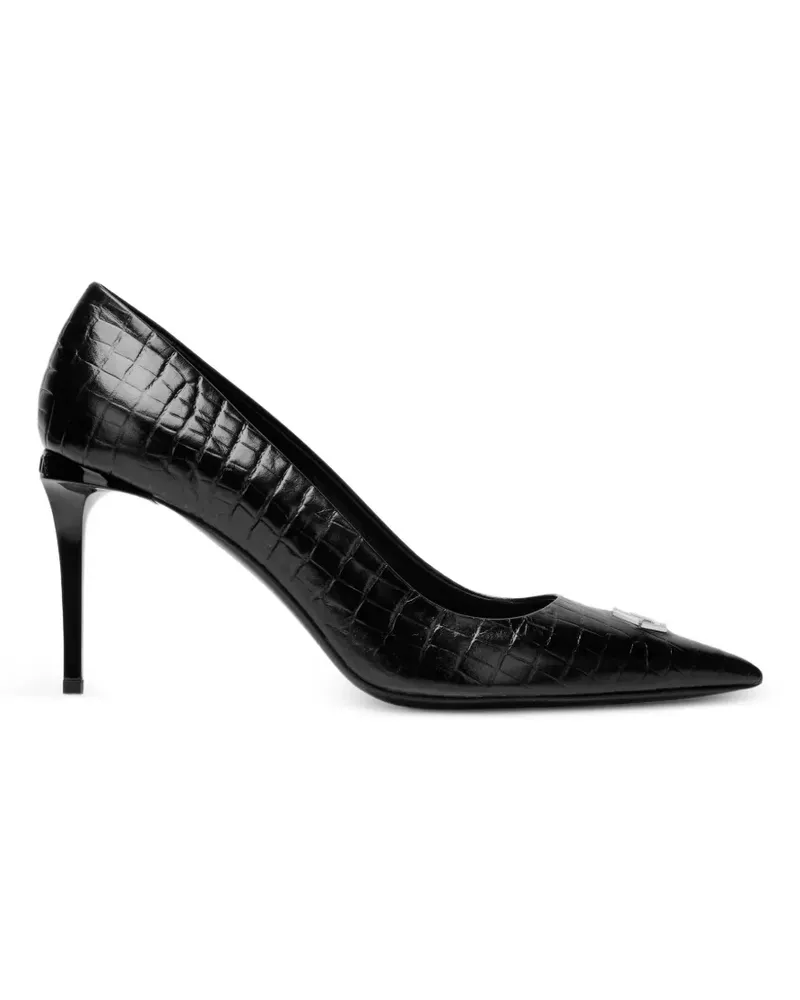 Philipp Plein croco-print logo pumps - Schwarz Schwarz