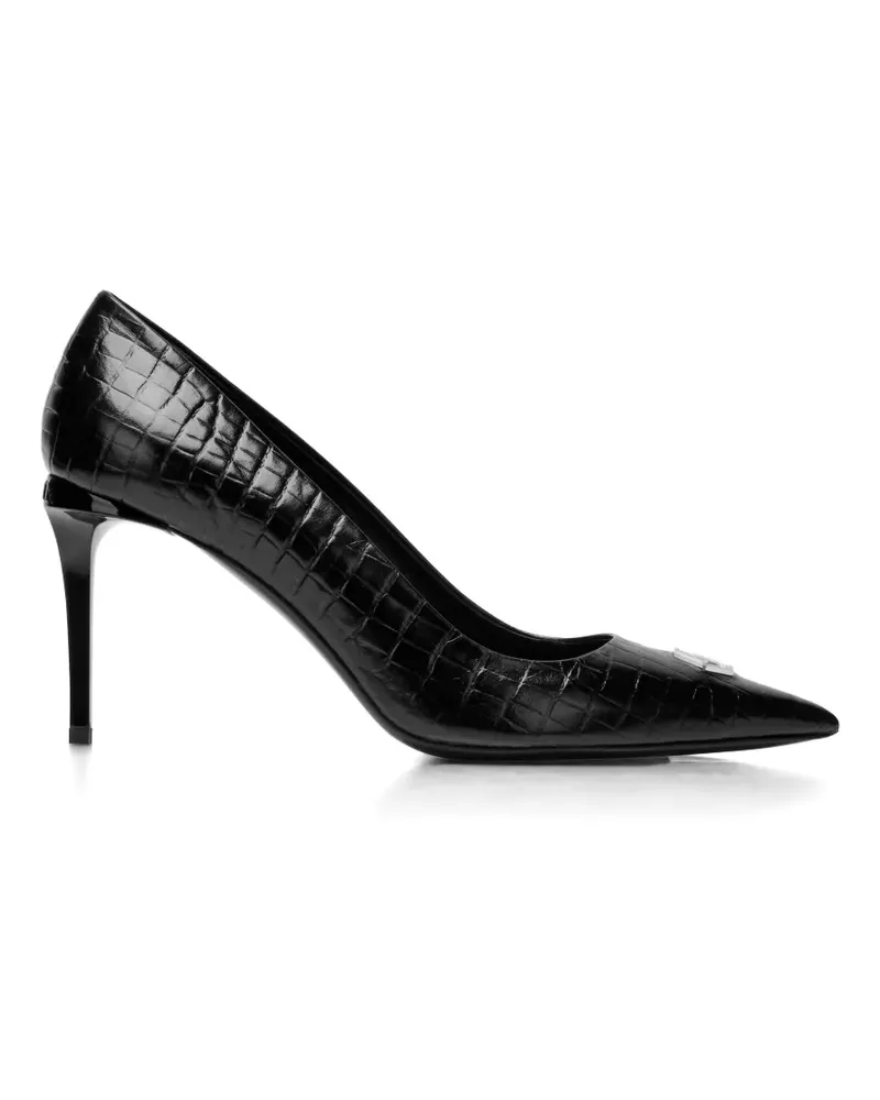Philipp Plein croco-print logo pumps - Schwarz Schwarz