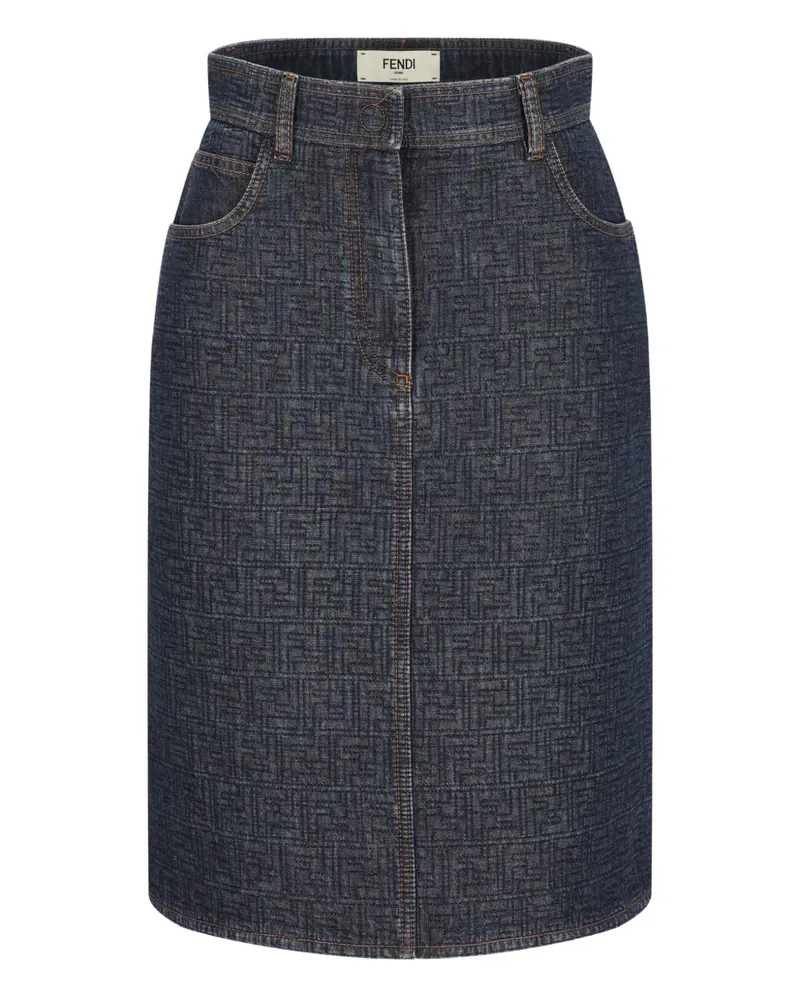 Fendi quilted five-pocket skirt - Blau Blau