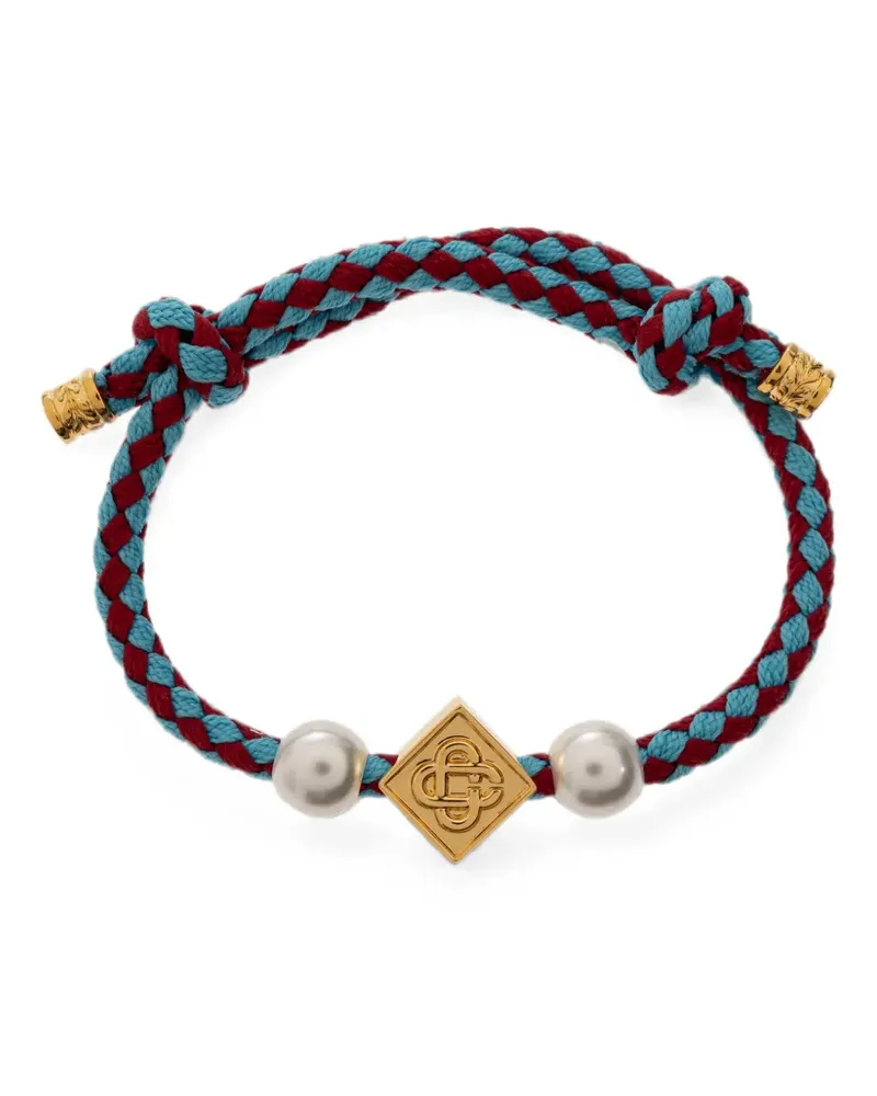 Casablanca Paris pearl-embellished braided bracelet - Gold Gold