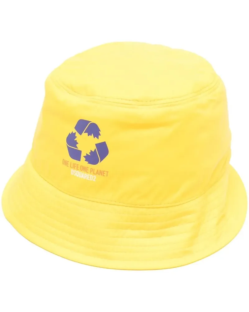 Dsquared2 Fischerhut mit Logo-Print - Gelb Gelb
