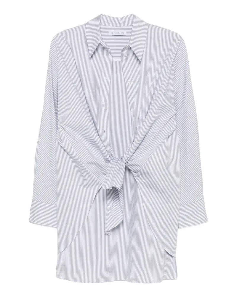 Manuel Ritz striped tie-waist mini dress - Weiß Weiß