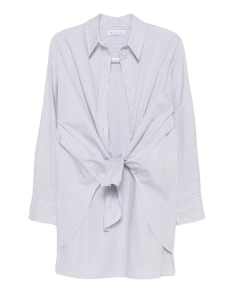 Manuel Ritz striped tie-waist mini dress - Weiß Weiß