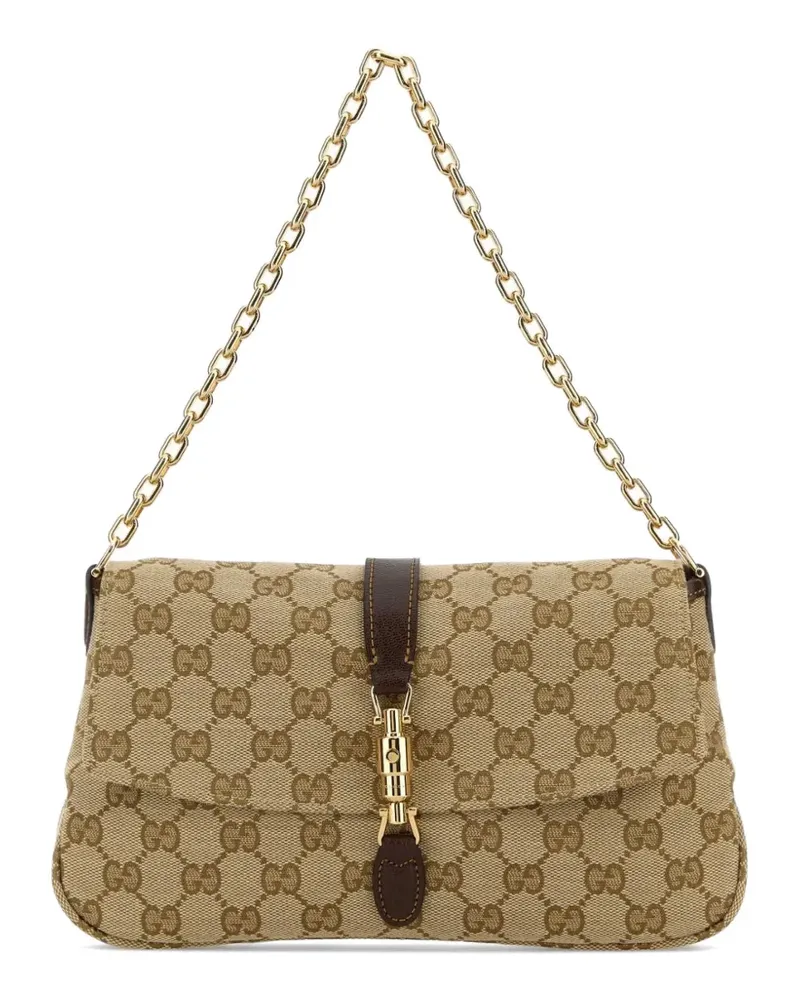 Gucci Schultertasche mit GG-Muster - Nude Nude
