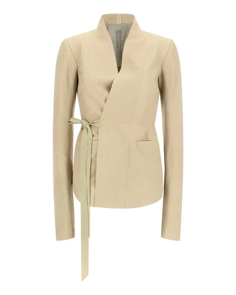 Rick Owens Hollywood Lederjacke mit V-Ausschnitt - Nude Nude