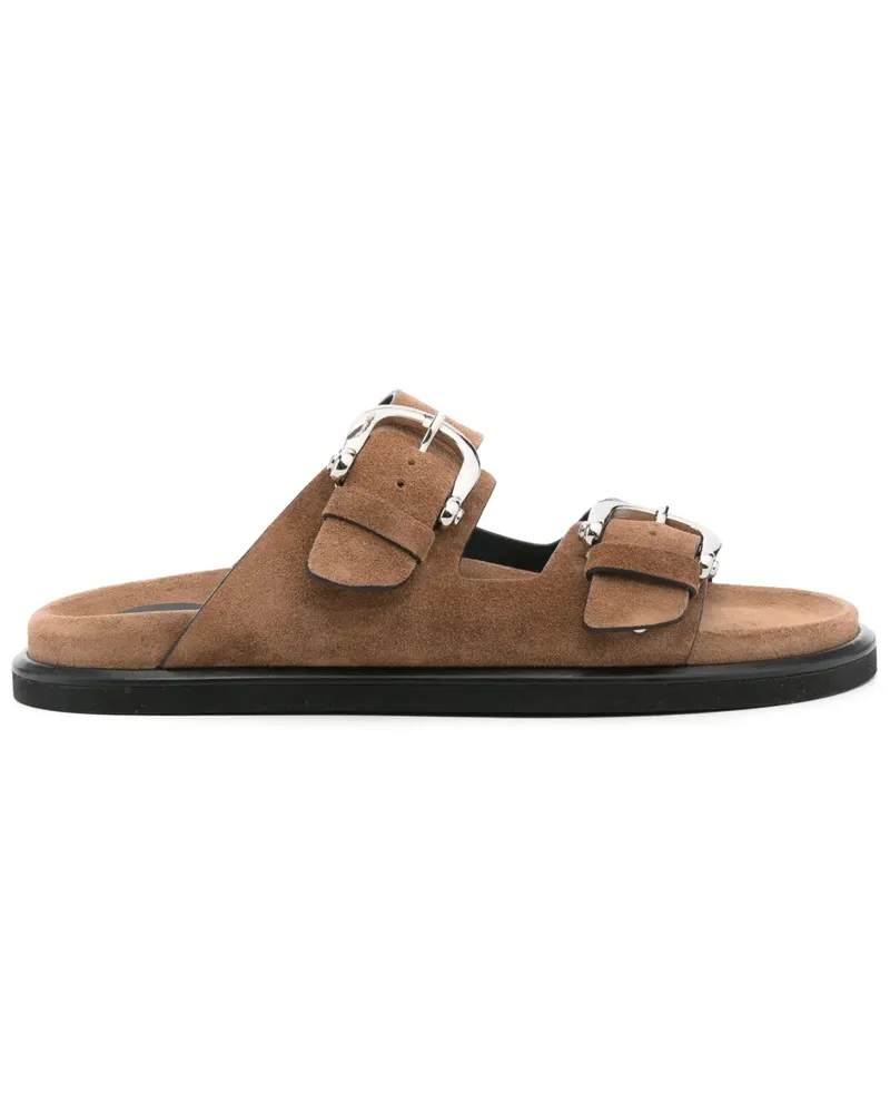 P.A.R.O.S.H. Flache Sandalen aus Wildleder - Braun Braun