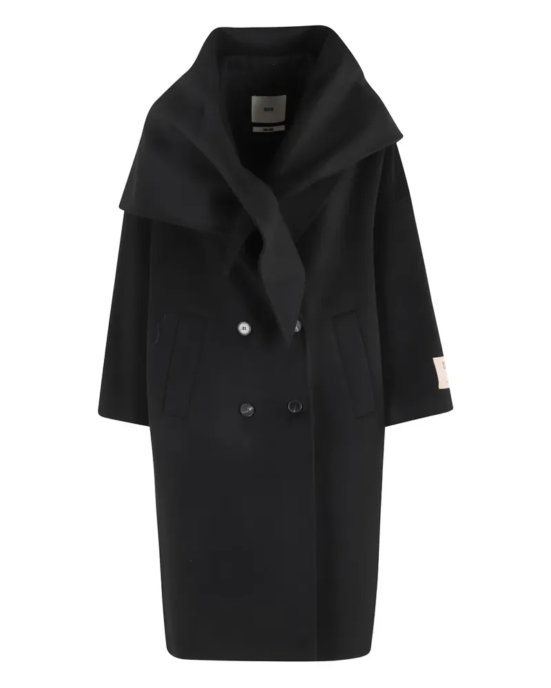SOLOTRE double-breasted coat - Schwarz Schwarz