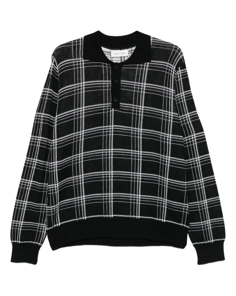Ernest W. Baker Kariertes Poloshirt - Schwarz Schwarz