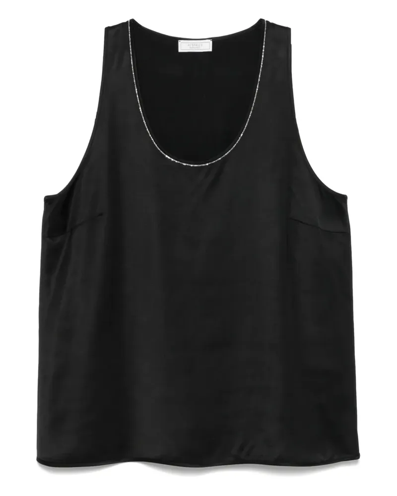 Peserico Top in Satinoptik - Schwarz Schwarz