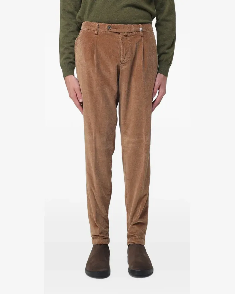 MYTHS pleated corduroy trousers - Braun Braun