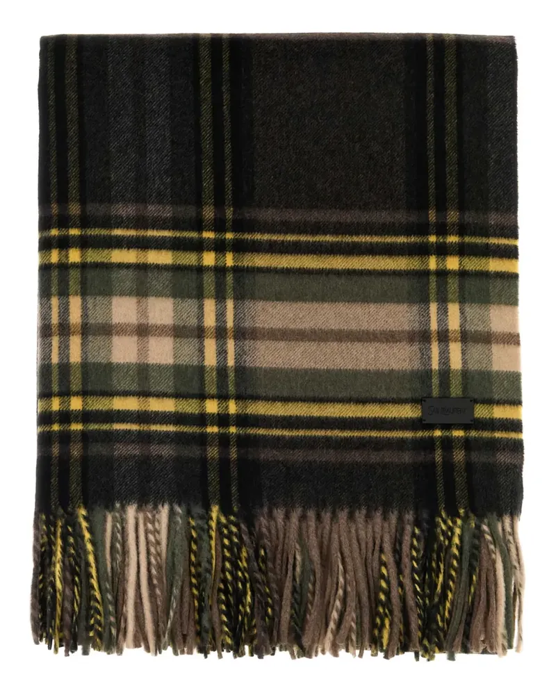 Saint Laurent Karierter Schal - Schwarz Schwarz