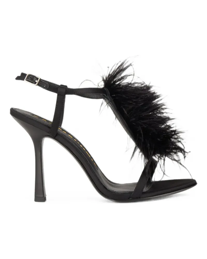 Kat Maconie Faryal feather-embellished sandals - Schwarz Schwarz