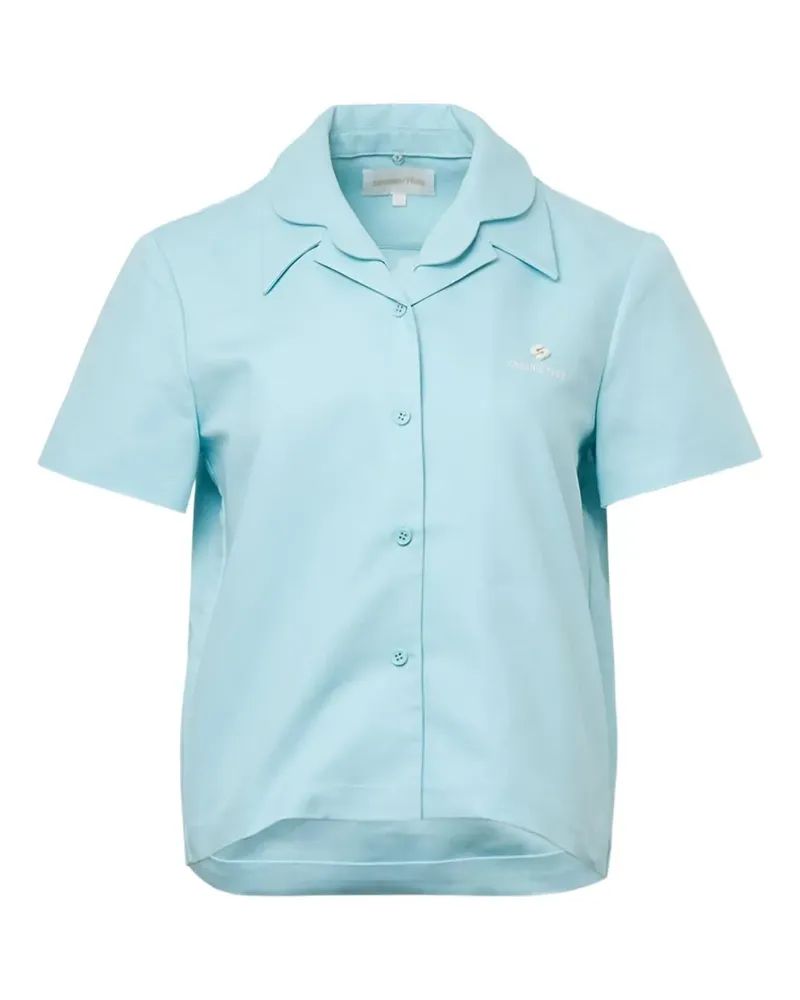 SHUSHU/TONG double layered collar shirt - Blau Blau