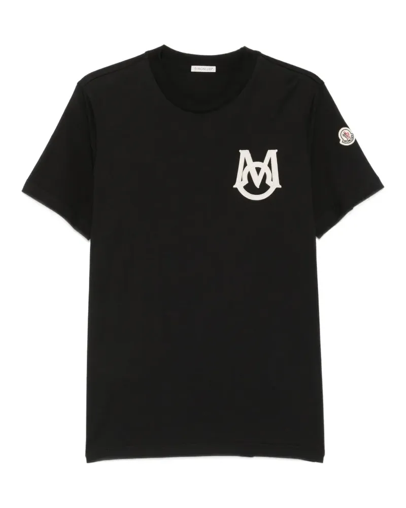 Moncler logo-patch T-shirt - Schwarz Schwarz