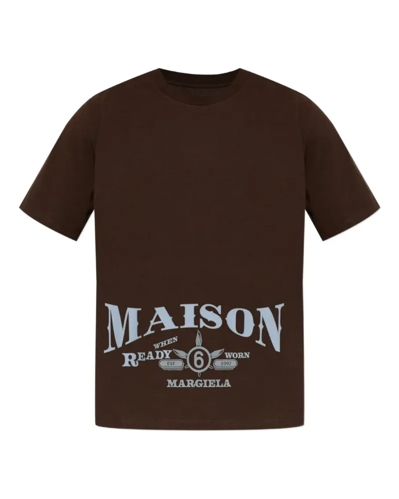Maison Margiela logo-print T-shirt - Braun Braun