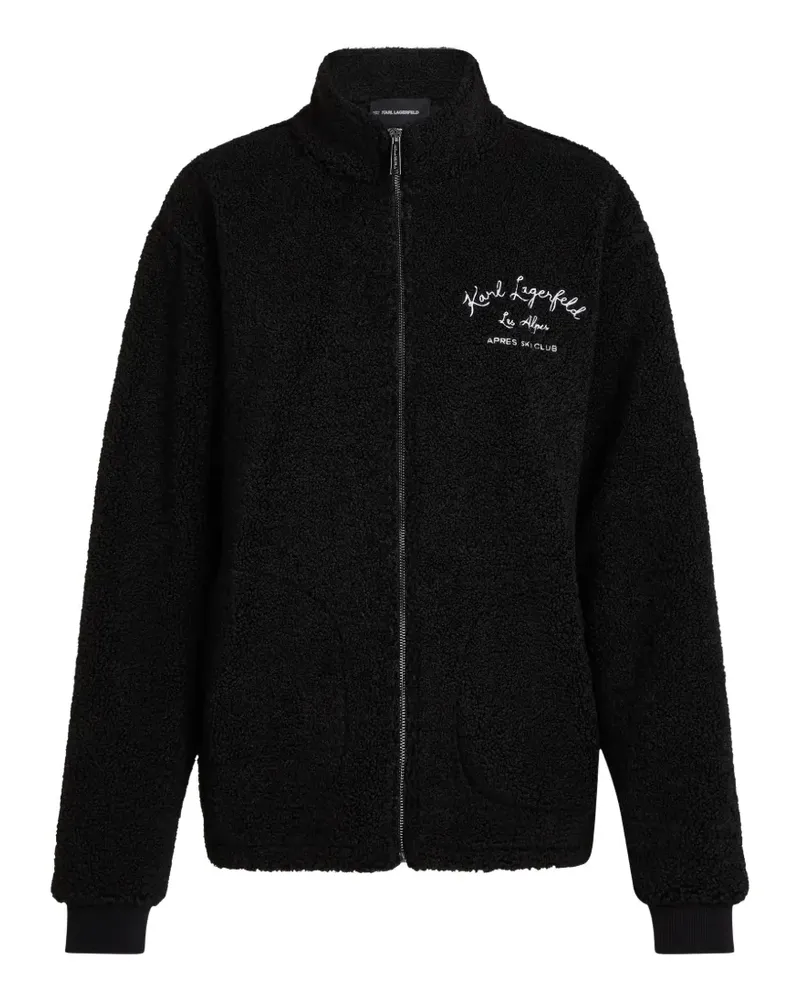 Karl Lagerfeld Jacke aus Fleece mit Stickerei - Schwarz Schwarz