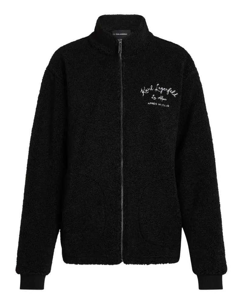 Karl Lagerfeld Jacke aus Fleece mit Stickerei - Schwarz Schwarz