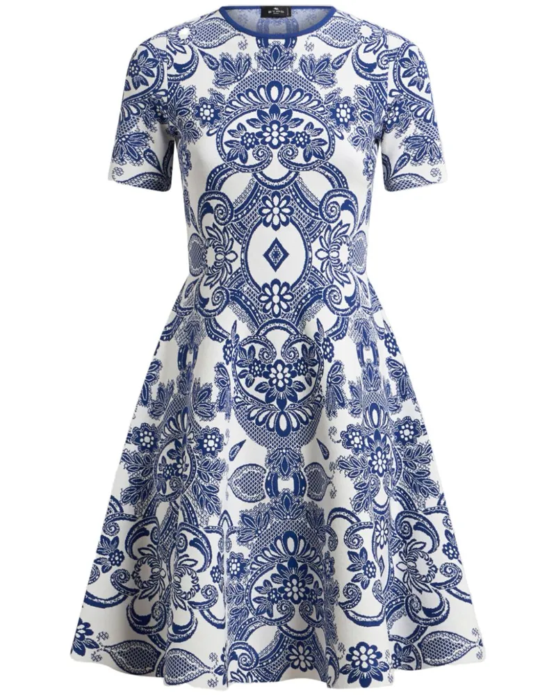 Etro Midikleid mit Jacquardmuster - Blau Blau