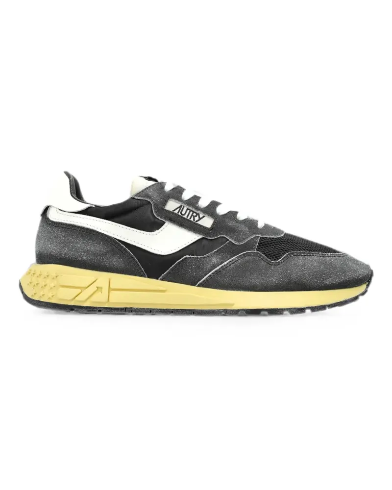AUTRY Reelwind low sneakers in black sugar and marshmallow nylon and suede - Schwarz Schwarz