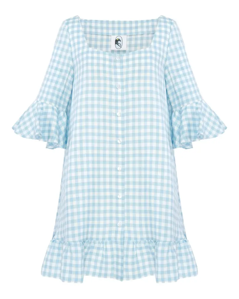 SLEEPER Kariertes Minikleid - Blau Blau