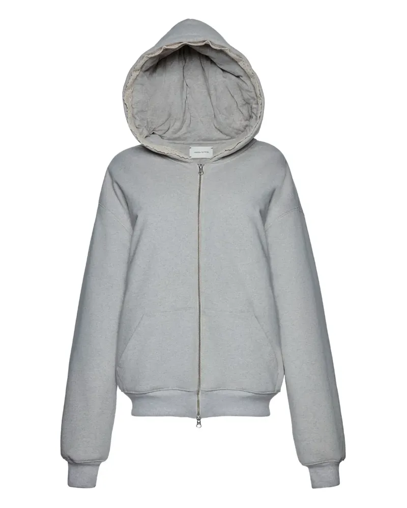 Magda Butrym Hoodie mit Spitzenbesatz - Grau Grau