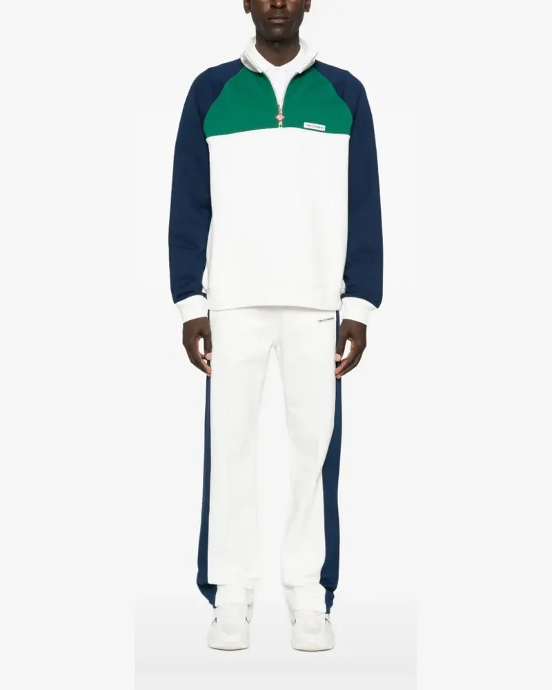Casablanca Paris Sweatshirt in Colour-Block-Optik - Weiß Weiß