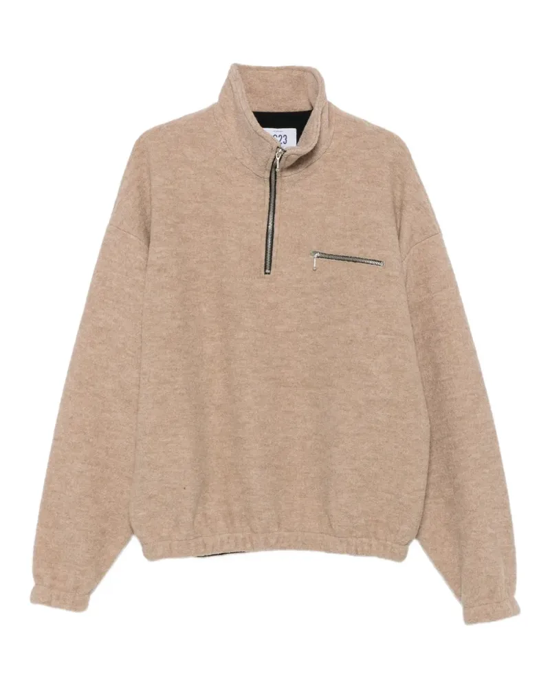 LC23 half-zip chest-pocket sweater - Nude Nude