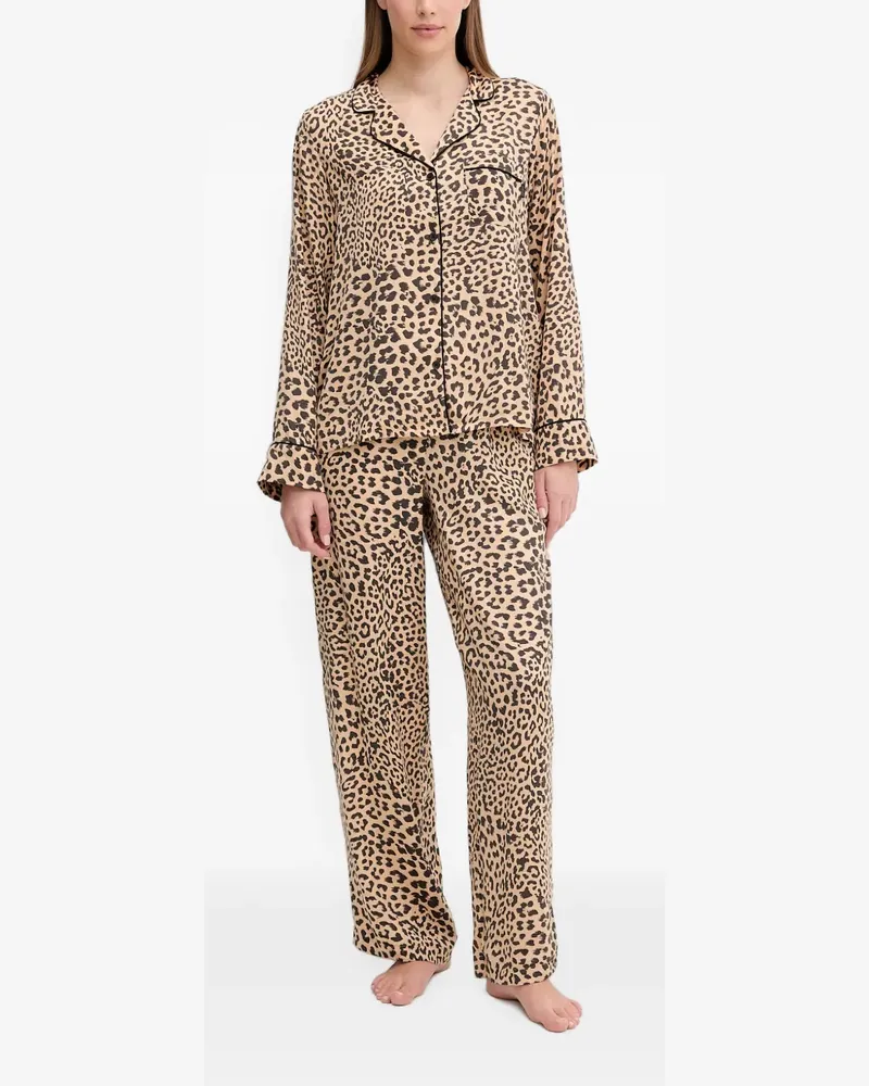 DKNY Pyjama mit Leopardenprint - Braun Braun