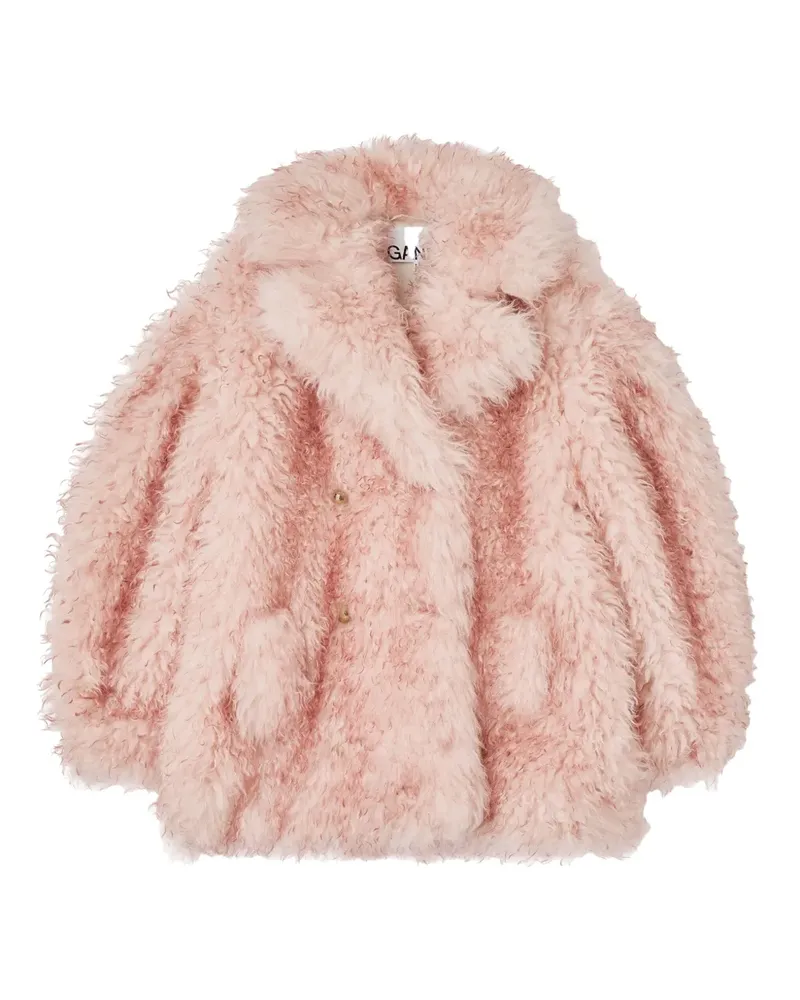 Ganni Cabanjacke mit Teddy-Struktur - Rosa Rosa