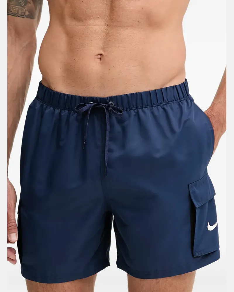Nike logo-embroidered cargo swim shorts - Blau Blau