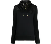 Hoodie mit Wappenapplikation - Schwarz