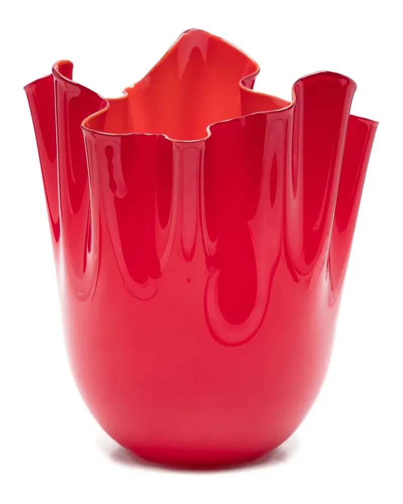 Venini Gerüschte Fazzolett Vase - Rot Rot