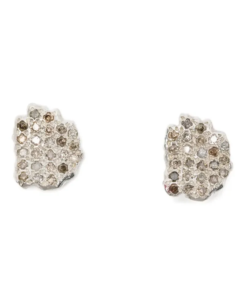 Rosa Maria Ohrstecker mit poliertem Finish - Silber Silber