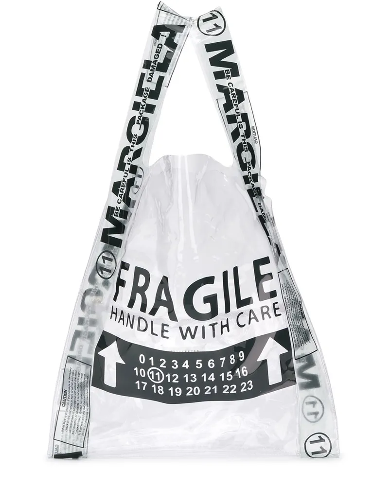 Maison Margiela Shopper mit "Fragile"-Print - Schwarz Schwarz