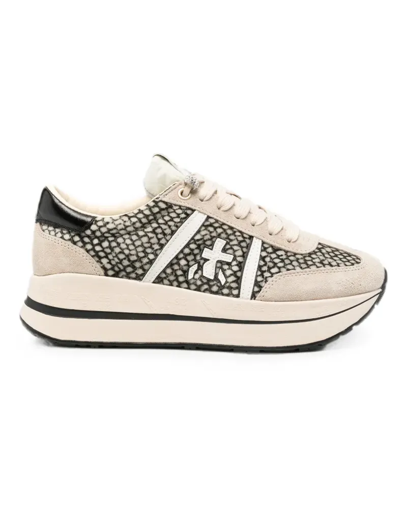 Premiata snakeskin-effect sneakers - Nude Nude