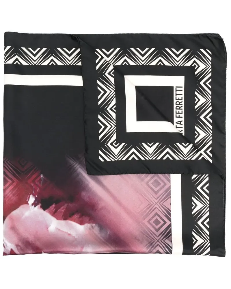 Alberta Ferretti Seidenschal mit geometrischem Print - Schwarz Schwarz