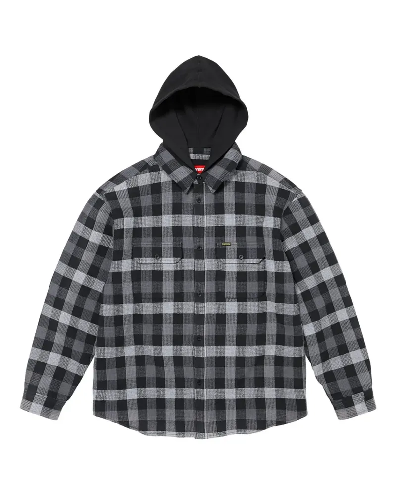 Supreme Being Plaid Waffle hooded jacket - Grau Grau